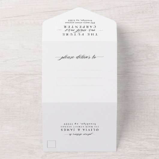 Invitation Tout En Un Photo simple moderne élégant RSVP QR Code Mariage (Dehors)