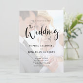 Invitation Tout en un Photo superposition Mariage de calligra (Debout devant)