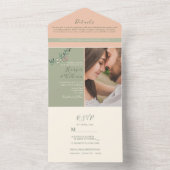 Invitation tout-en-un photo vert Peach (À l'intérieur)