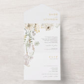 Invitation Tout En Un Photos Fleur sauvage Whimsical Et Envoyer (À l'intérieur)