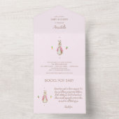 Invitation Tout En Un Pierre rose simple, lapin (À l'intérieur)