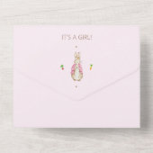 Invitation Tout En Un Pierre rose simple, lapin (Verso)