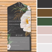 Invitation Tout En Un Pies blanches modernes au dîner noir