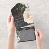 Invitation Tout En Un Pies blanches modernes au dîner noir (Déchirure)