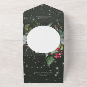 Invitation Tout En Un Pin Noir Rustique & Étincelle D'Hiver Holly Sans D (Dehors)