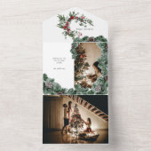 Invitation Tout En Un Pine Forest Végétation d'hiver Photo personnalisée (À l'intérieur)