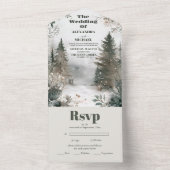 Invitation Tout En Un Pine Tree Forest Russe Aquarelle Mariage à thème (À l'intérieur)