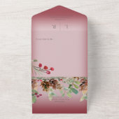 Invitation Tout En Un Pinecone & Berries Vin moderne Dîner rouge (Dehors)