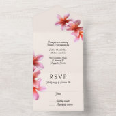 Invitation Tout En Un Pink Plumeria fête d'anniversaire tout en un (À l'intérieur)