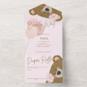 Invitation Tout En Un Pink Teddy Nous Pouvons Attendre Un Baby shower Fi (À l'intérieur)