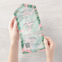 Pink Tropical Banana Palm Feuille Mariage