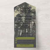 Invitation Tout En Un Pins Olive Green Mariage d'automne (À l'intérieur)