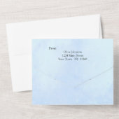 Invitation Tout En Un Pivoine Bleue sur Bleu (Verso)