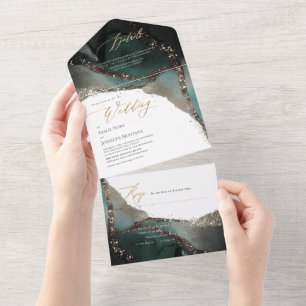 Invitation Tout En Un PixDezines Abstrait En Mer Bleu Marine