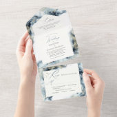 Invitation Tout En Un PixDezines Abstrait Galaxy Midnight Blue Gold (Déchirure)