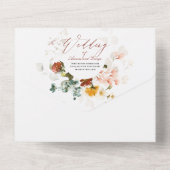 Invitation Tout En Un PixDezines Aquarelle Automne Fleurs de Jardin (Verso)