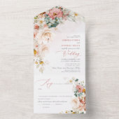 Invitation Tout En Un PixDezines Aquarelle Automne Fleurs de Jardin (À l'intérieur)