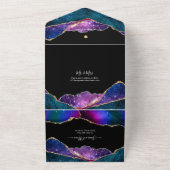 Invitation Tout En Un PixDezines Aquarelle Galaxy Agate Bar Mitzvah (Dehors)