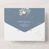 Invitation Tout En Un PixDezines Aquarelle hiver Dusty Blue Coton (Verso)