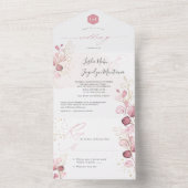 Invitation Tout En Un PixDezines Aquarelle Rustique Dusty Rose Eucalyptu (À l'intérieur)