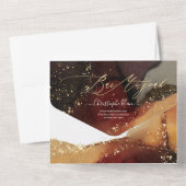 Invitation Tout En Un PixDezines Cosmic Rust Gold Bar Mitzvah (Verso)