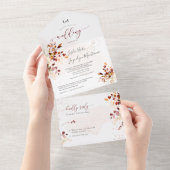 Invitation Tout En Un PixDezines Elégant Chute Foliage Gomme Eucalyptus (Déchirure)