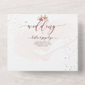 Invitation Tout En Un PixDezines Elégant Chute Foliage Gomme Eucalyptus (Verso)