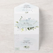 Invitation Tout En Un PixDezines Elégant Dusty Blue Gum Eucalyptus (Dehors)