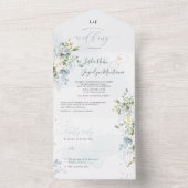 Invitation Tout En Un PixDezines Elégant Dusty Blue Gum Eucalyptus (À l'intérieur)