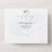 Invitation Tout En Un PixDezines Elégant Dusty Blue Gum Eucalyptus (Verso)