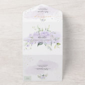 Invitation Tout En Un PixDezines Elégant Dusty Roses violets (Dehors)