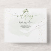 Invitation Tout En Un PixDezines Élégantes Peonies Blanches Tout En Une  (Verso)