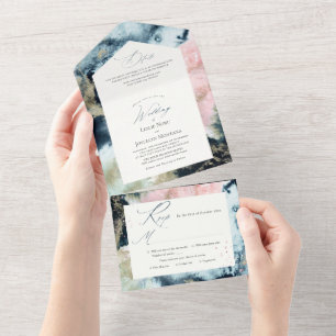 Invitation Tout En Un PixDezines Galaxie Abstraite Tout en un