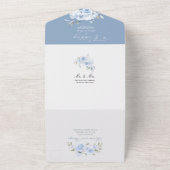 Invitation Tout En Un PixDezines H2 Dusty Blue Roses Hydrangea (Dehors)