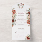 Invitation Tout En Un PixDezines H2 Fleurs d'aquarelle d'automne Marsala (À l'intérieur)