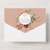 Invitation Tout En Un PixDezines H2 Fleurs d'aquarelle d'automne Marsala (Verso)