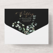 Invitation Tout En Un PixDezines H2 gomme rustique Eucalyptus Gold Green (Verso)