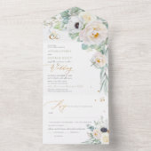 Invitation Tout En Un PixDezines H2 Peonies blanches Anemone (À l'intérieur)