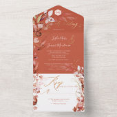 Invitation Tout En Un PixDezines H2 Rustique Automne Eucalyptus Gold Dus (À l'intérieur)