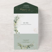 Invitation Tout En Un PixDezines H2 Rustique Eucalyptus Gomme Vert Or Al (Dehors)