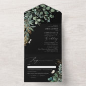 Invitation Tout En Un PixDezines H2 Rustique Green Gold Gum Eucalyptus (À l'intérieur)