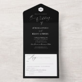 Invitation Tout En Un PixDezines Luxe Calligraphie do-it-yourself Couleu (À l'intérieur)