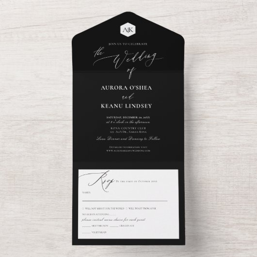 Invitation Tout En Un PixDezines Luxe Calligraphie do-it-yourself Couleu (À l'intérieur)