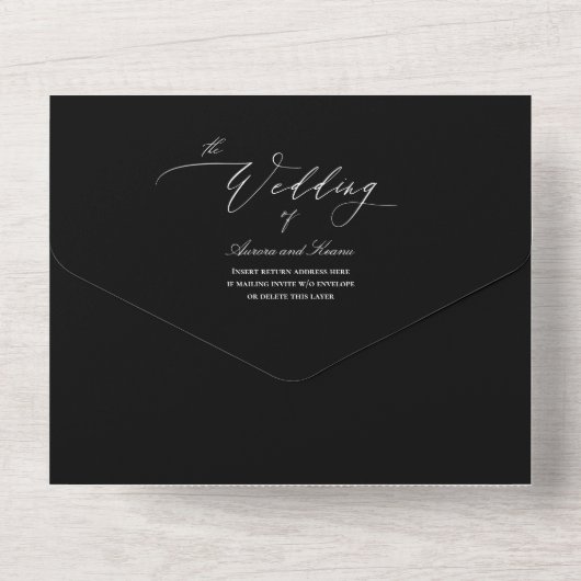 Invitation Tout En Un PixDezines Luxe Calligraphie do-it-yourself Couleu (Verso)