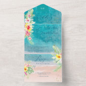 Invitation Tout En Un PixDezines Tropical Paradise Beach Événement Tout (À l'intérieur)