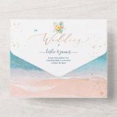 Invitation Tout En Un PixDezines Tropical Paradise Beach Événement Tout (Verso)