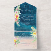 Invitation Tout En Un PixDezines Tropical Paradise Beach Event (À l'intérieur)