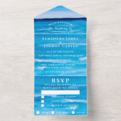 Invitation Tout En Un Plage Aquarelle Tropicale Destination Ocean Wave (À l'intérieur)