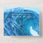Invitation Tout En Un Plage Aquarelle Tropicale Destination Ocean Wave (Verso)