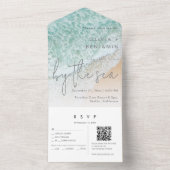 Invitation Tout En Un Plage côtière Destination QR Code RSVP Mariage (À l'intérieur)